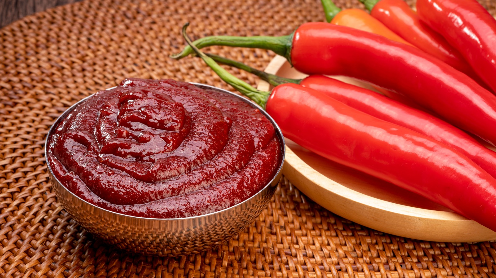 Gochujang sauce with fresh chili peppers